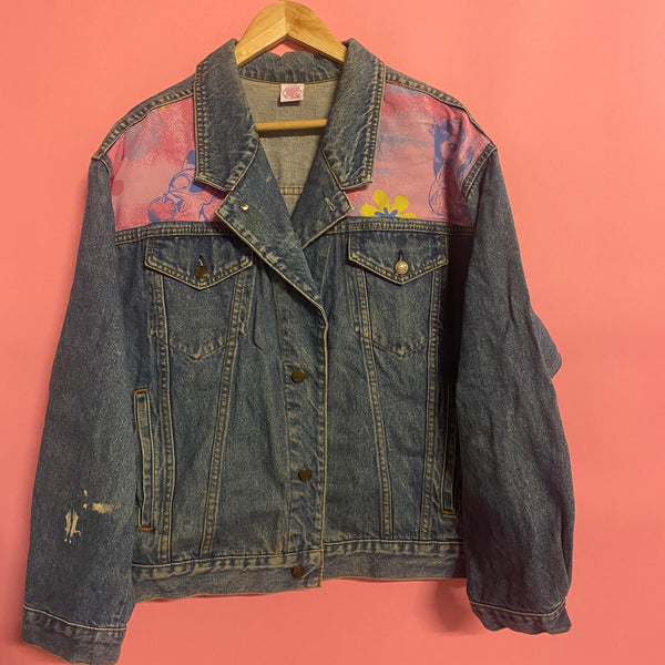 Denim Jacket made with Reworked Duvet Cover.