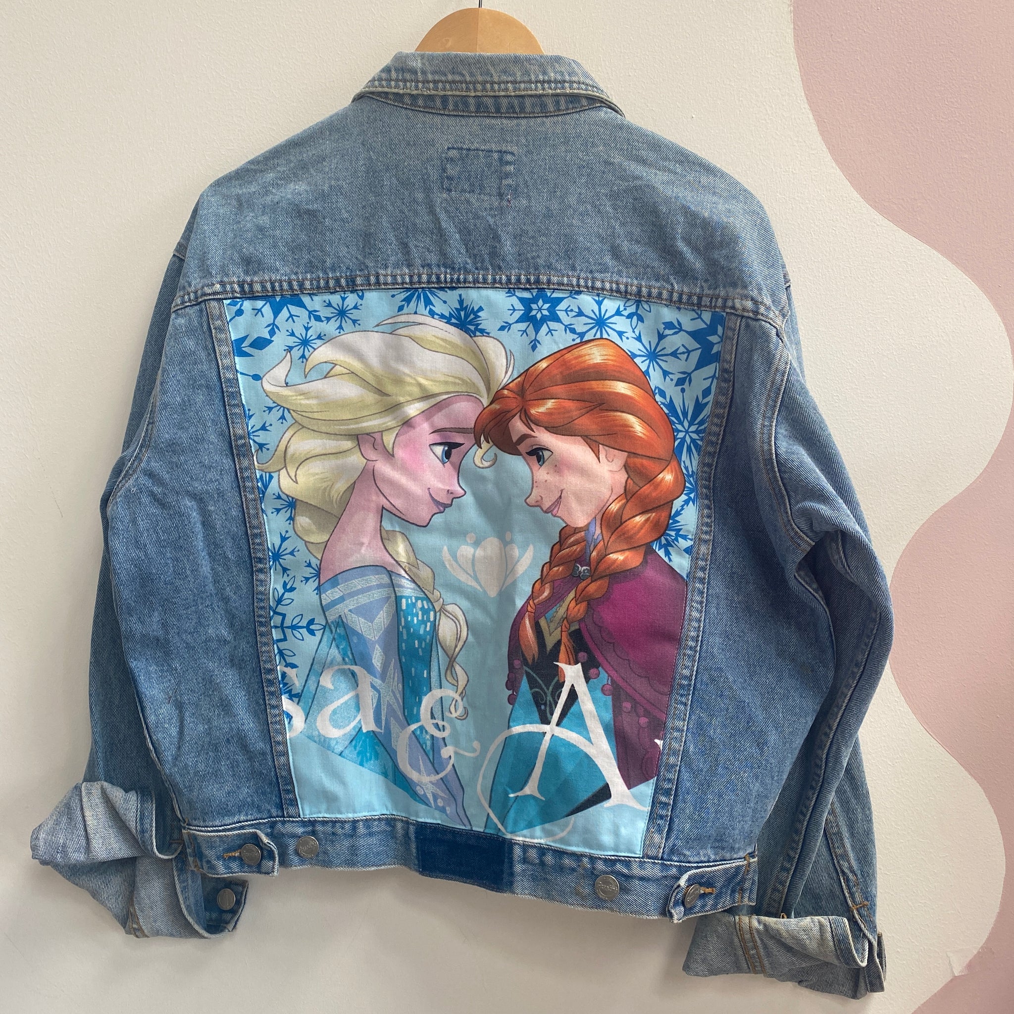 Denim Jacket made with Reworked Duvet Cover.