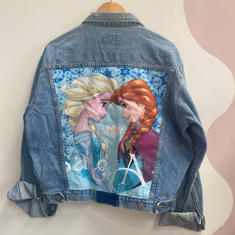 Denim Jacket made with Reworked Duvet Cover.