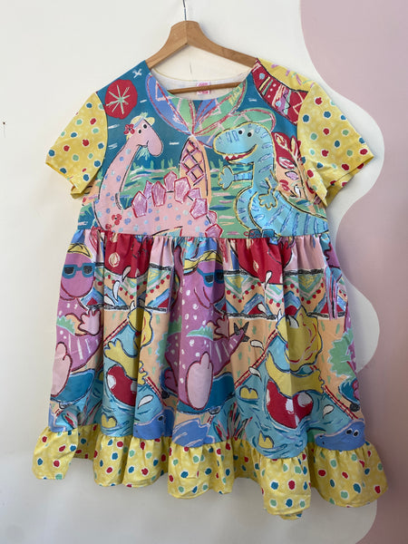 Dress made with Reworked Duvet Cover Size 10