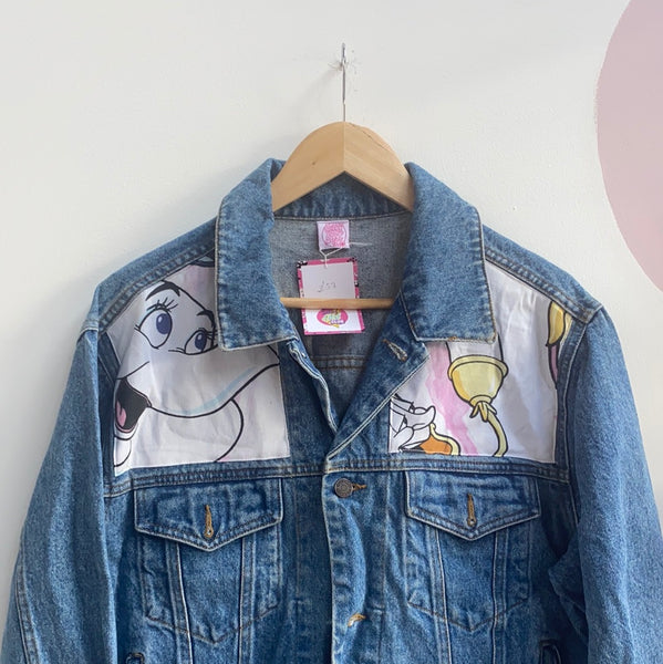 Denim Jacket made with Reworked Duvet Cover.
