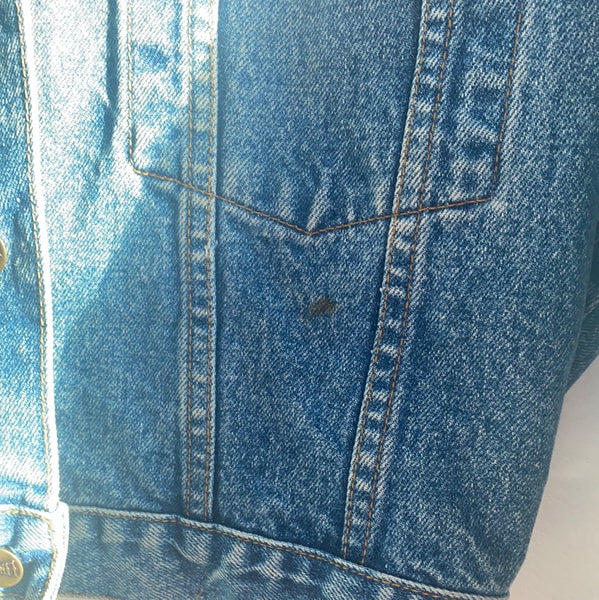 Denim Jacket made with Reworked Duvet Cover.