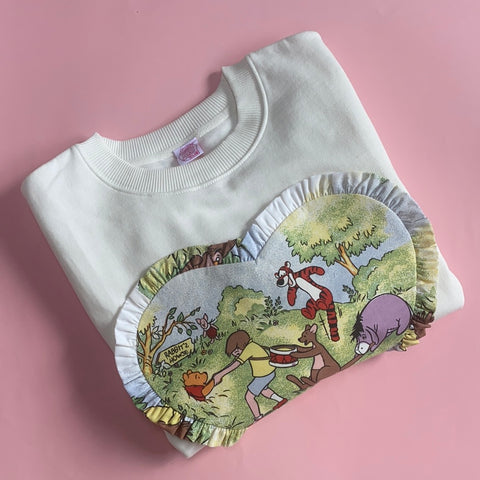 Limited Edition Reworked duvet jumper - Cream, Size Large