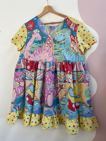 Dress made with Reworked Duvet Cover Size 10