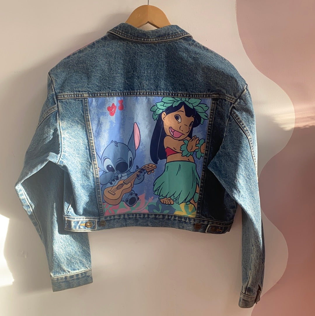 Denim Jacket made with Reworked Duvet Cover.