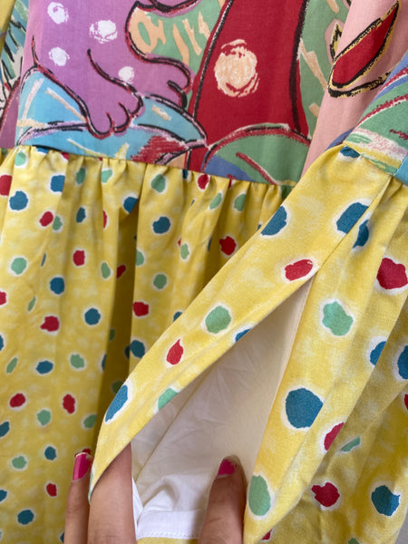 Dress made with Reworked Duvet Cover Size 14-16