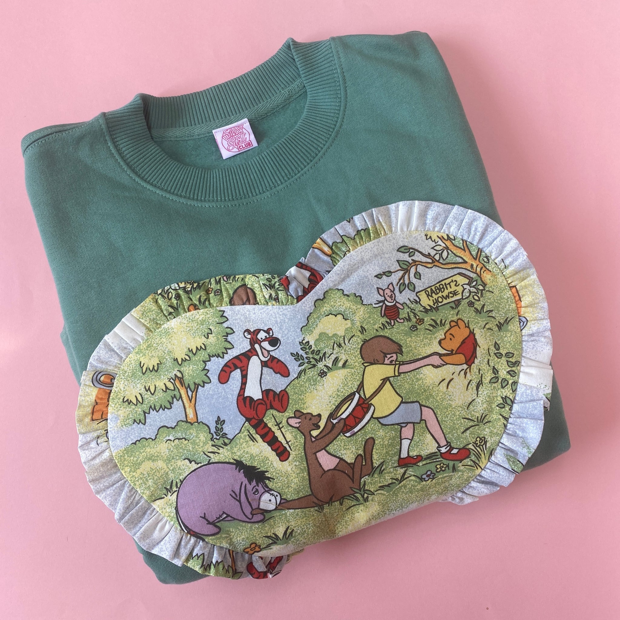 Limited Edition Reworked duvet jumper - Green, Small