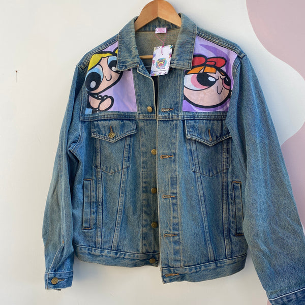 Denim Jacket made with Reworked Duvet Cover.