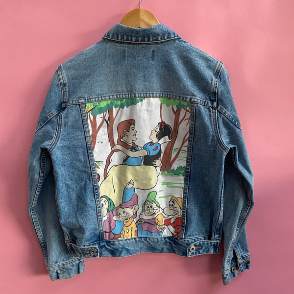 Denim Jacket made with Reworked Duvet Cover.