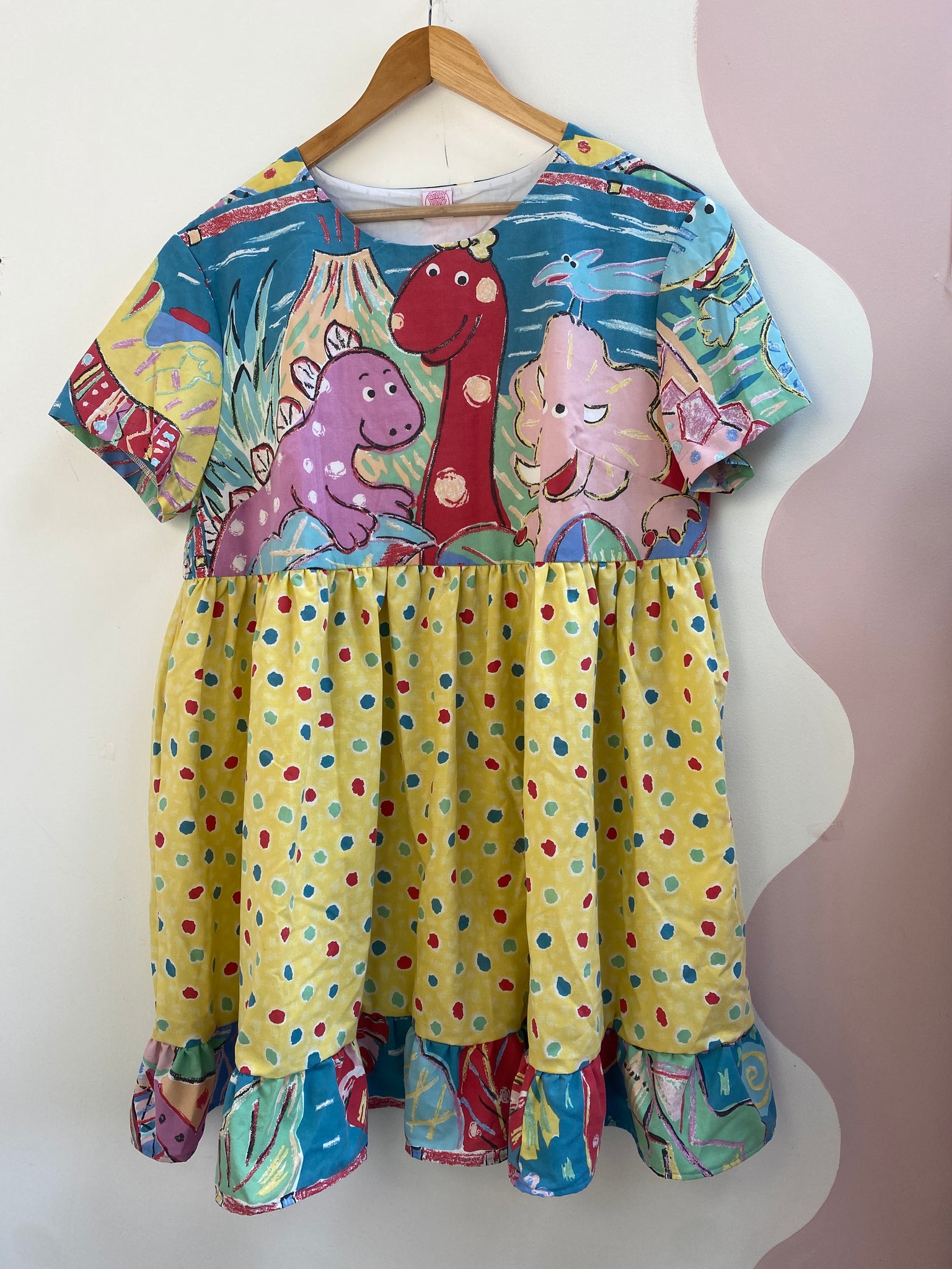 Dress made with Reworked Duvet Cover Size 14-16