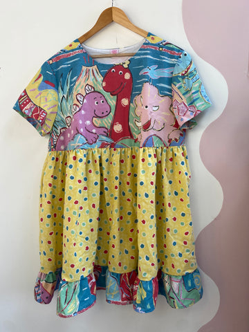 Dress made with Reworked Duvet Cover Size 14-16