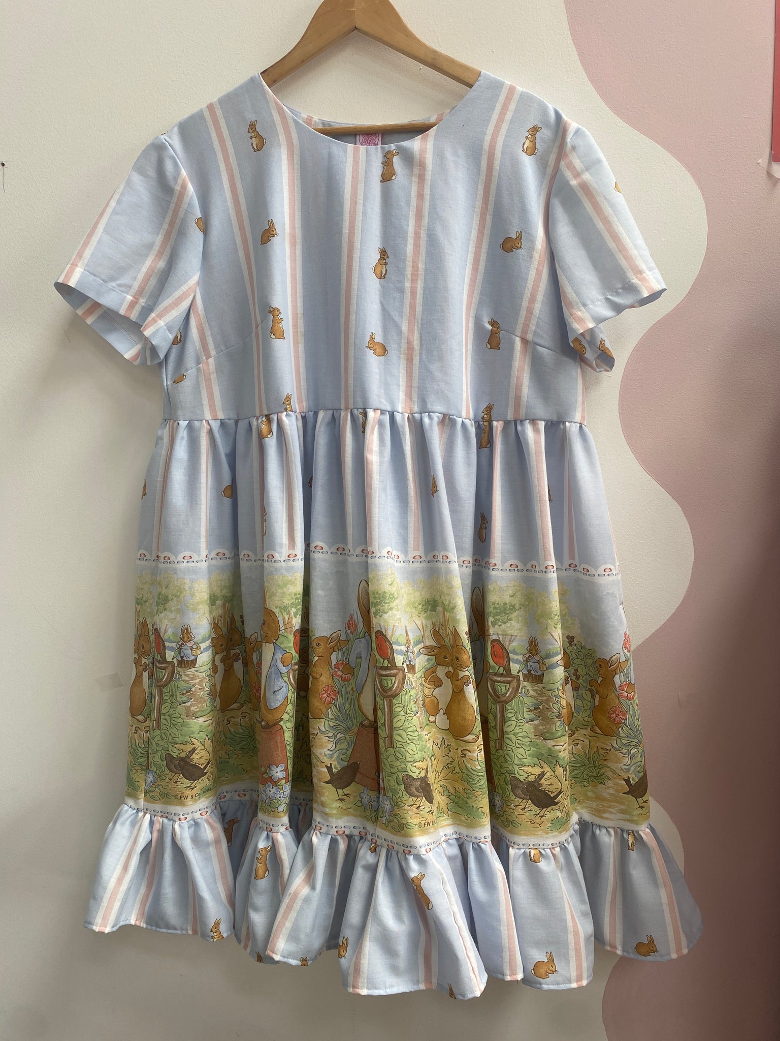 Dress made with Reworked Duvet Cover Size 14-16