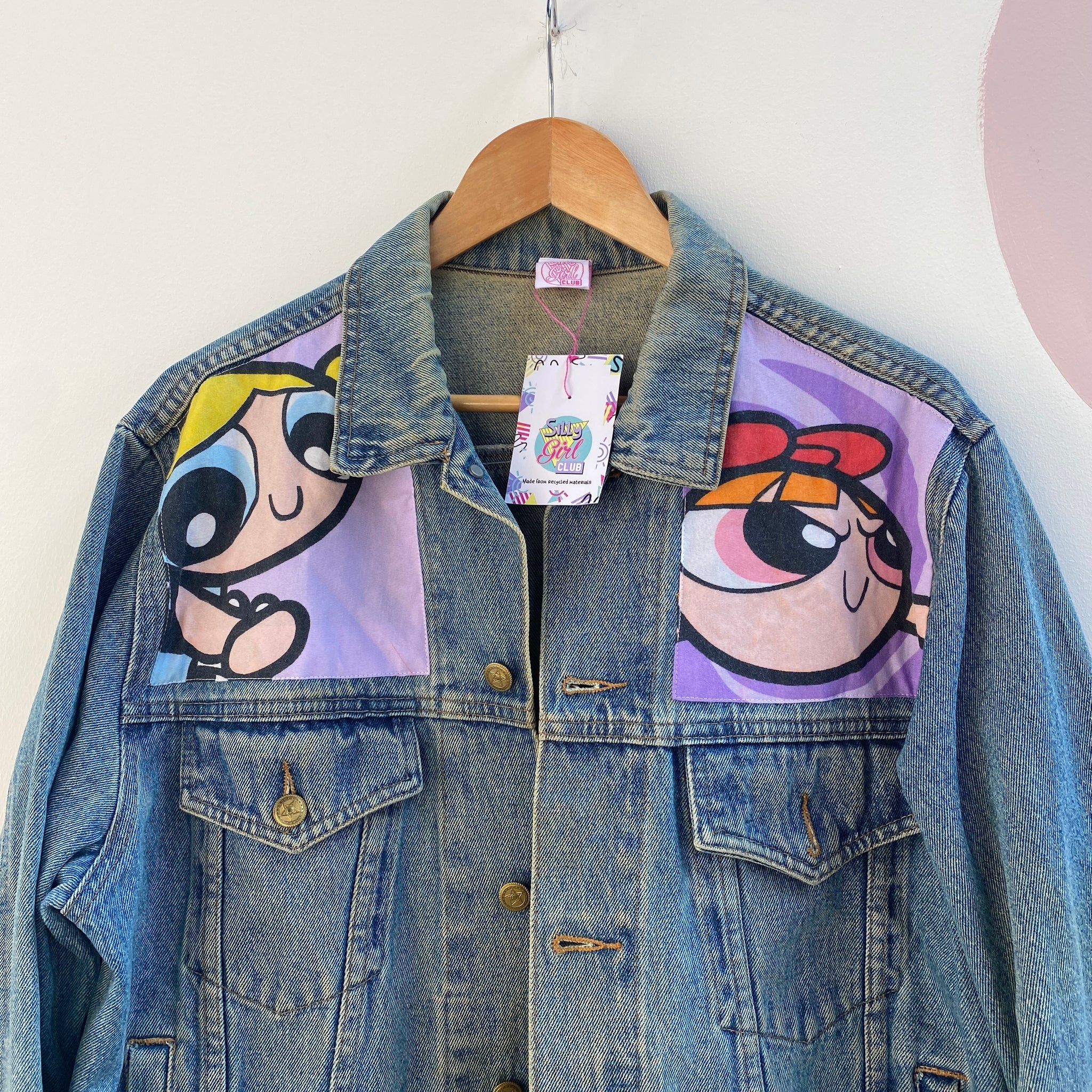 Denim Jacket made with Reworked Duvet Cover.