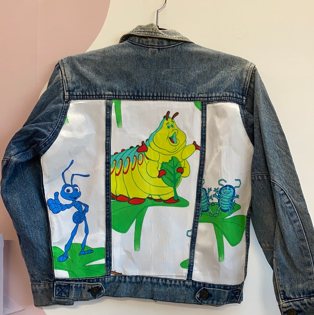 Denim Jacket made with Reworked Duvet Cover.