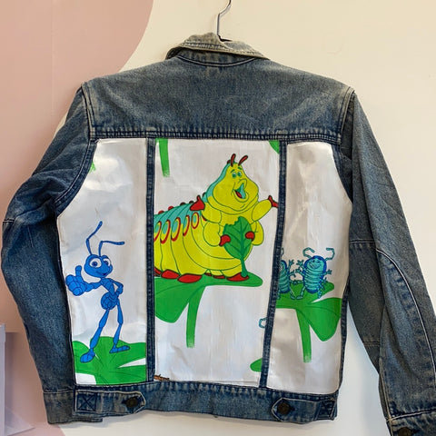 Denim Jacket made with Reworked Duvet Cover.