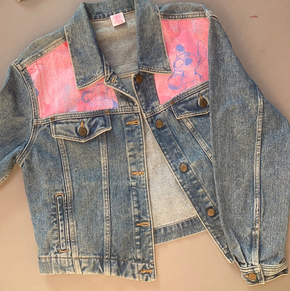 Denim Jacket made with Reworked Duvet Cover.