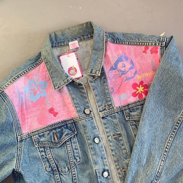 Denim Jacket made with Reworked Duvet Cover.