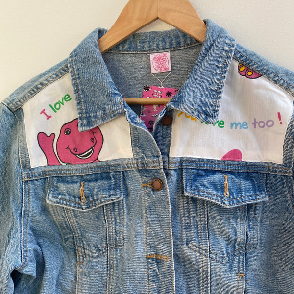 Denim Jacket made with Reworked Duvet Cover.