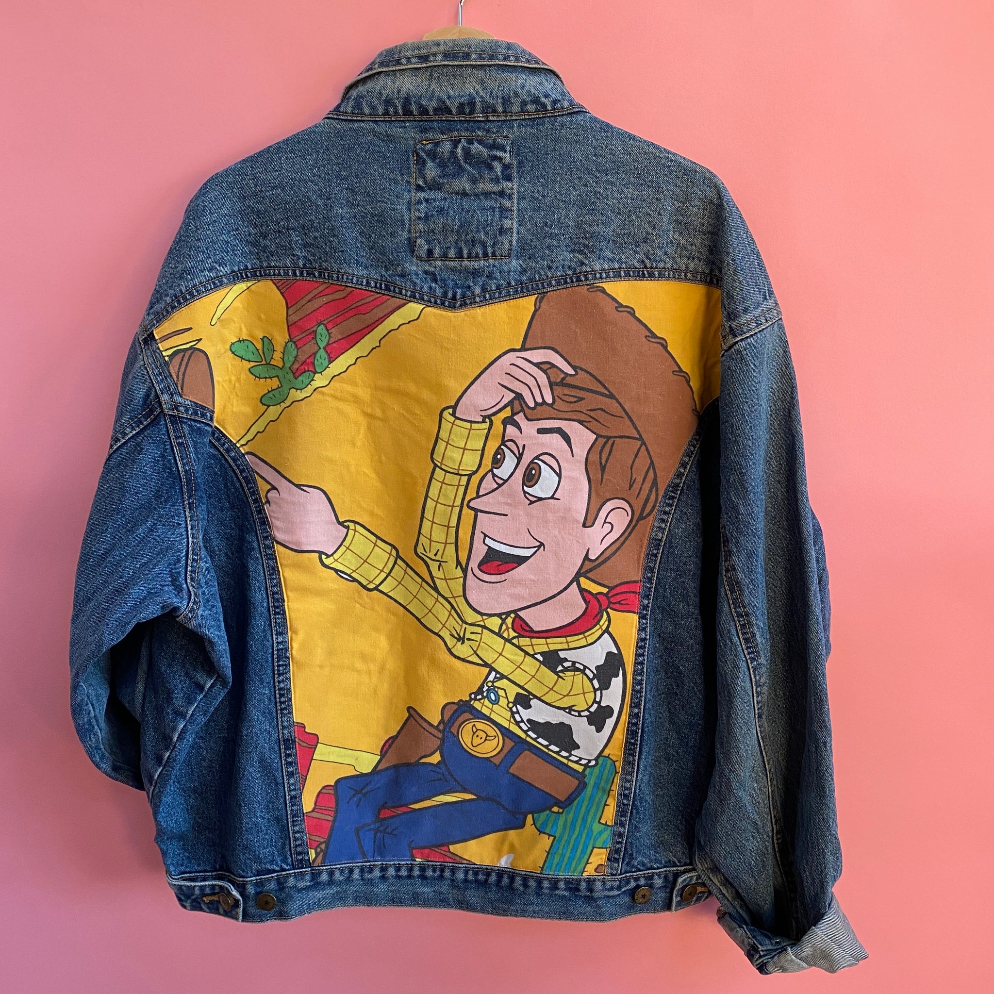 Denim Jacket made with Reworked Duvet Cover.