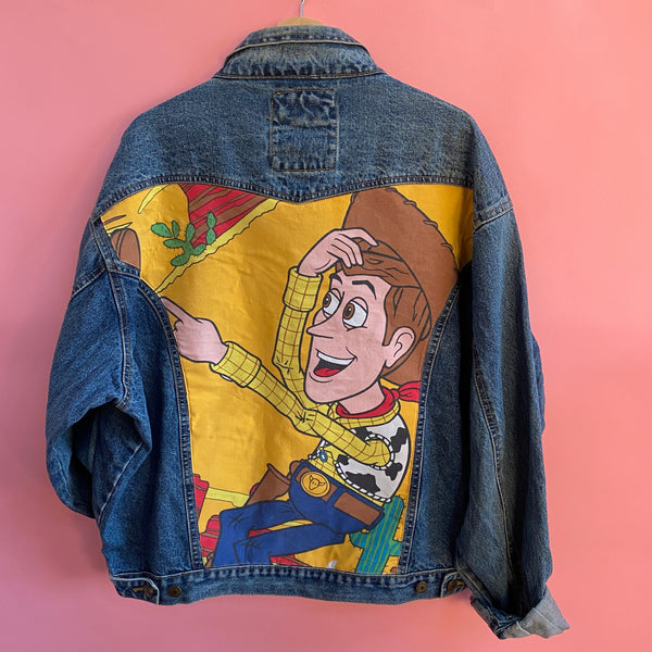 Denim Jacket made with Reworked Duvet Cover.