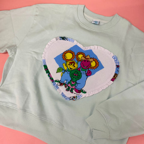 Custom Reworked Heart Duvet Jumper In This Fabric