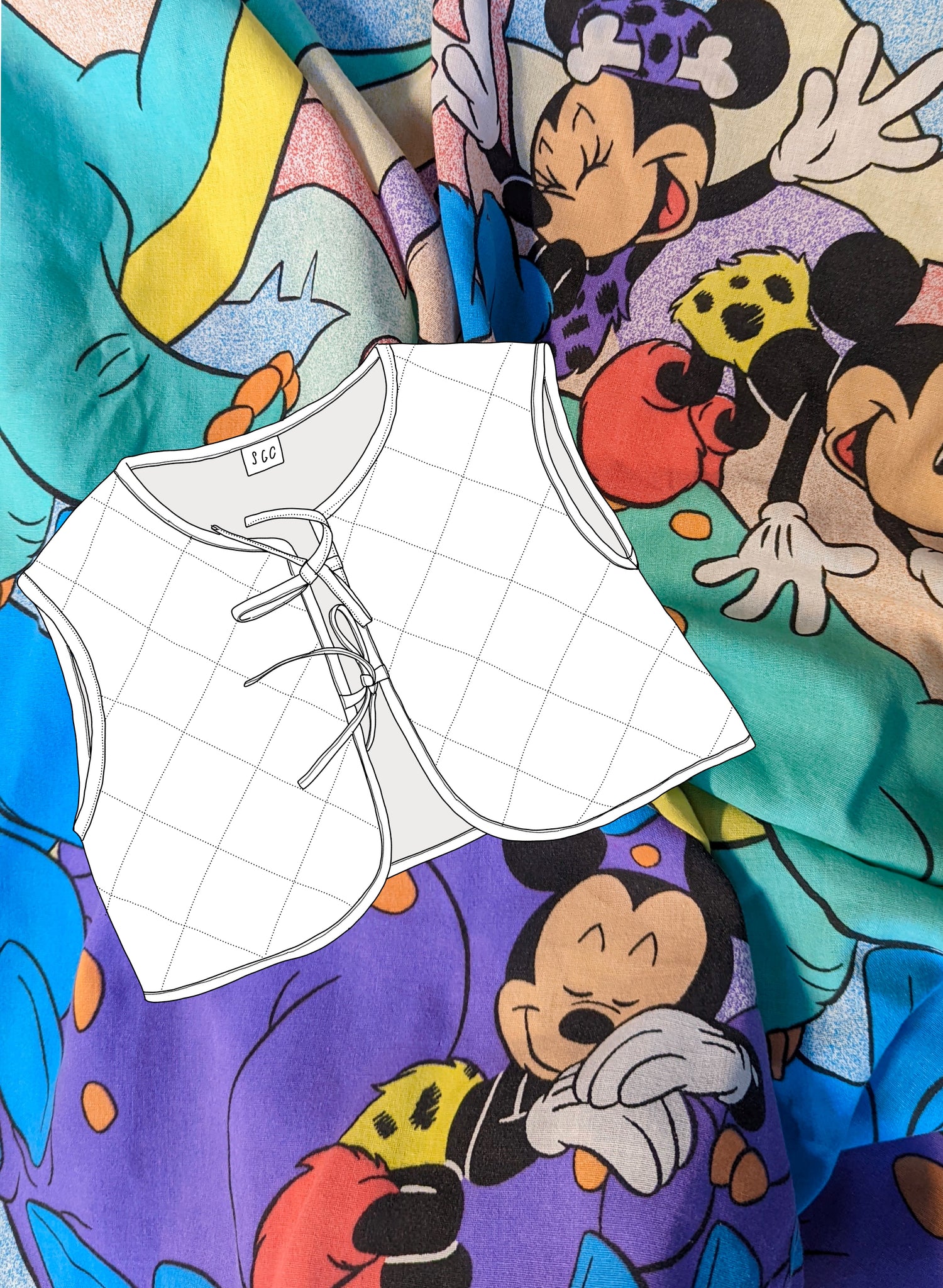 Quilted Bolero made with Reworked Duvet Cover