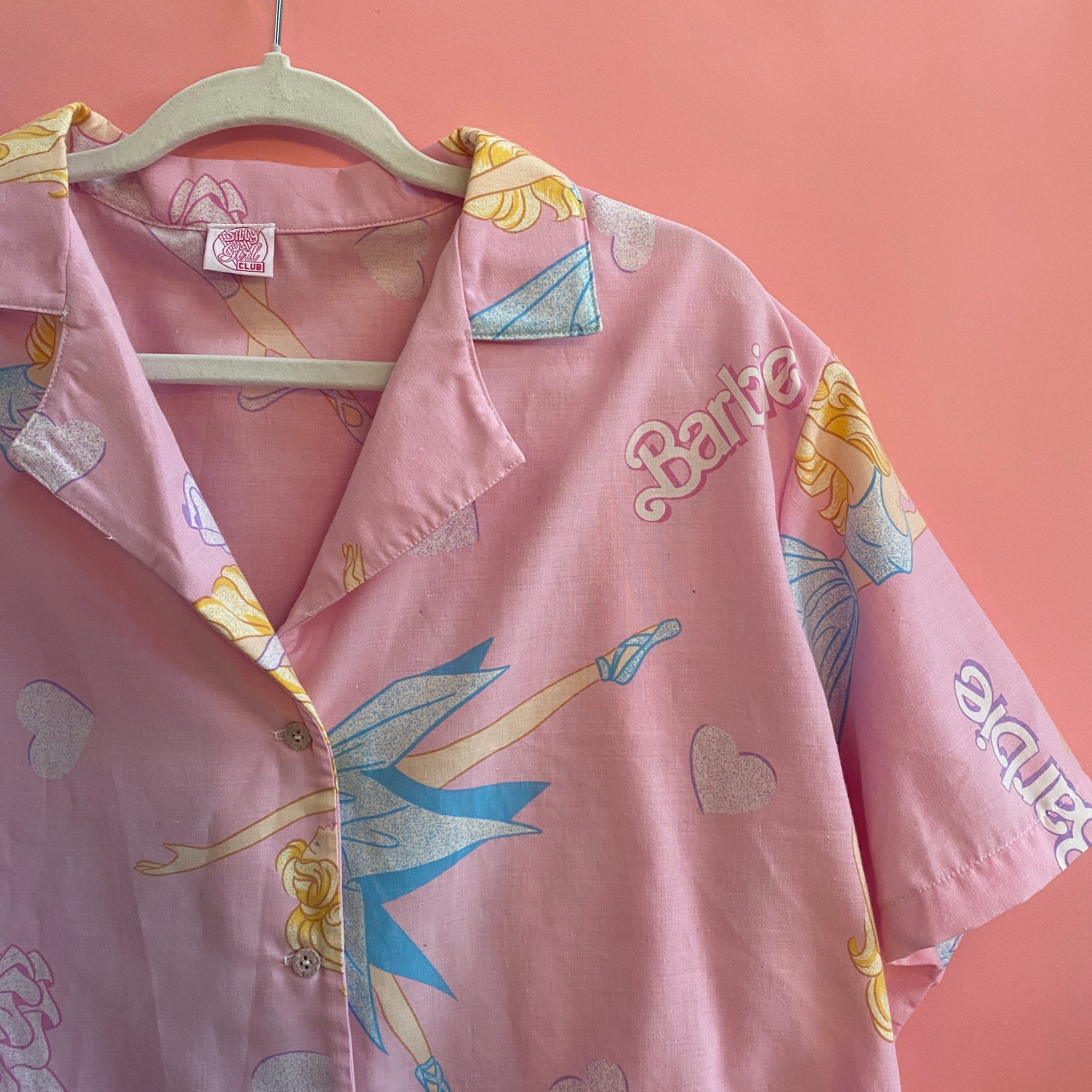 Cropped Shirt made from Reworked Duvet Cover. Size 18