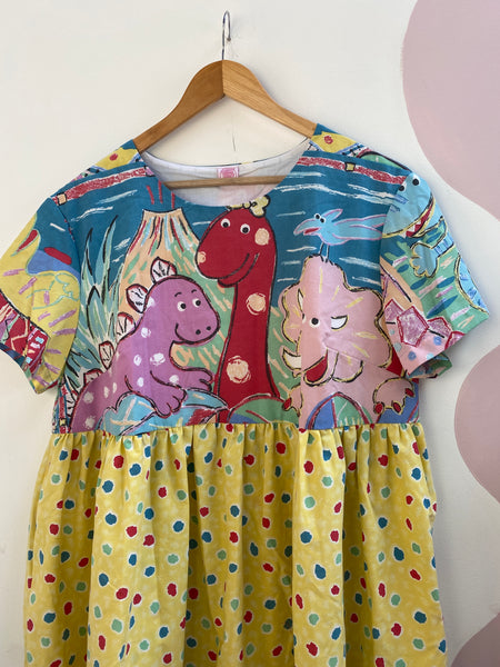 Dress made with Reworked Duvet Cover Size 14-16