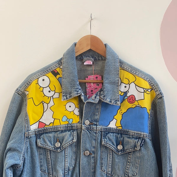 Denim Jacket made with Reworked Duvet Cover.