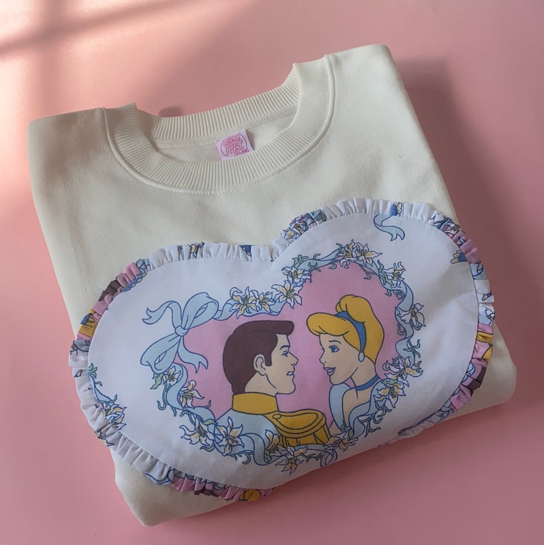 Limited Edition Reworked duvet jumper - Cream, Size Large