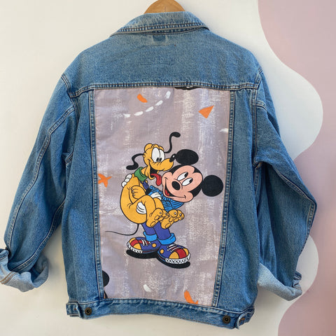 Denim Jacket made with Reworked Duvet Cover.