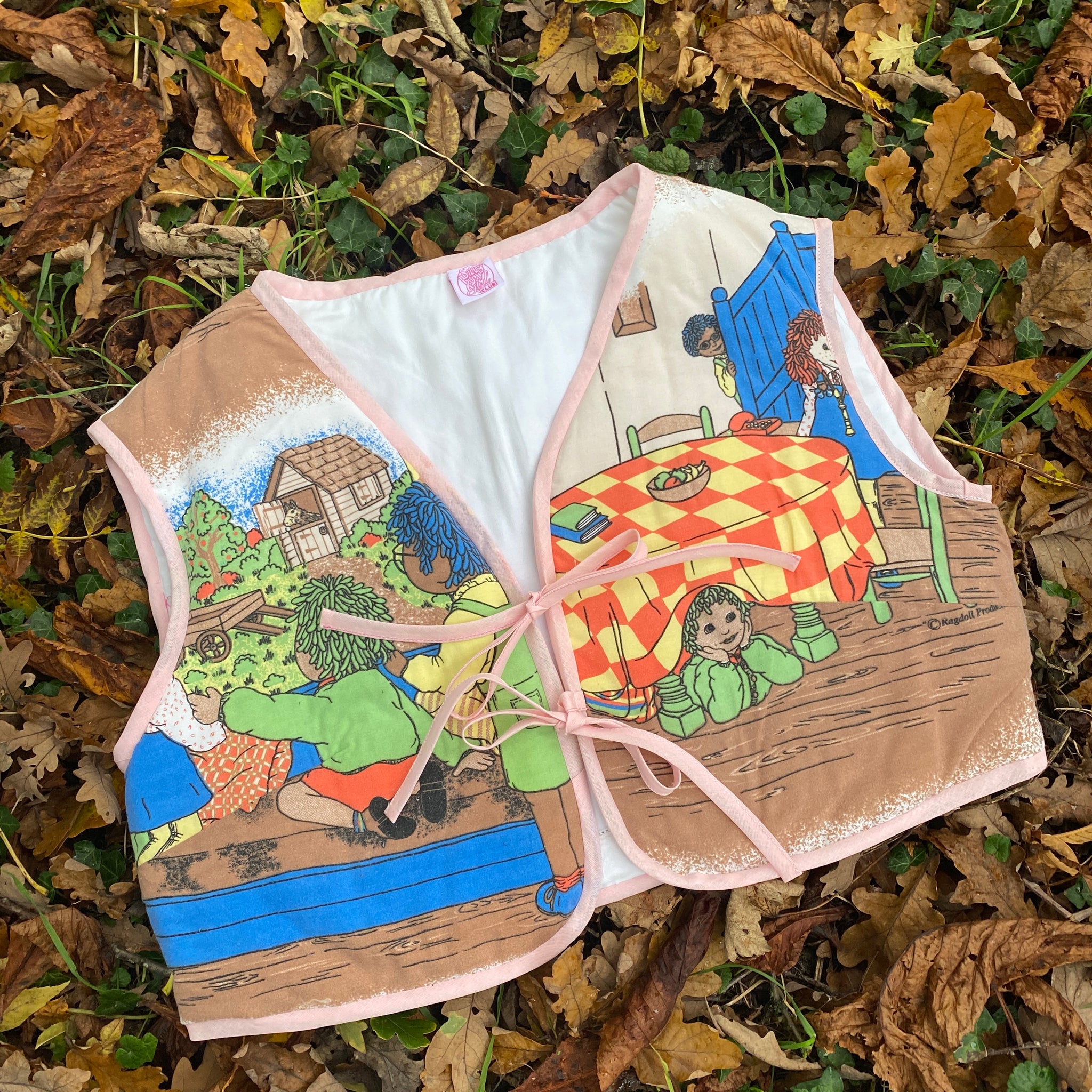 Padded Bolero vest made with Reworked Duvet Cover.