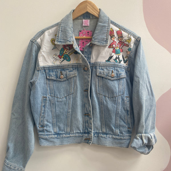 Denim Jacket made with Reworked Duvet Cover.