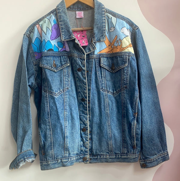 Denim Jacket made with Reworked Duvet Cover.